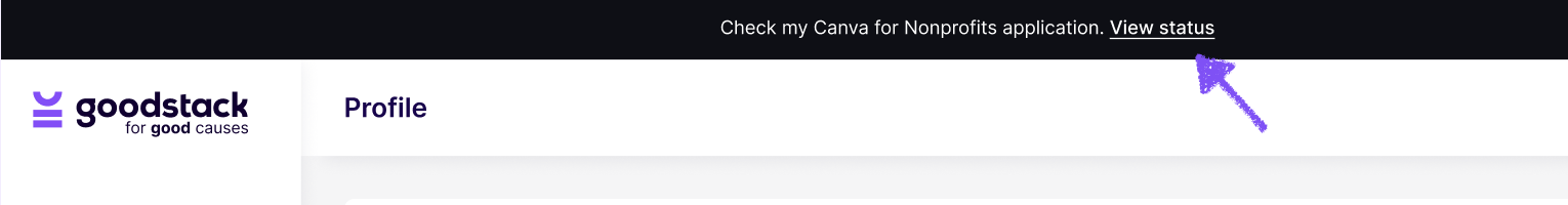 Canva status in profile